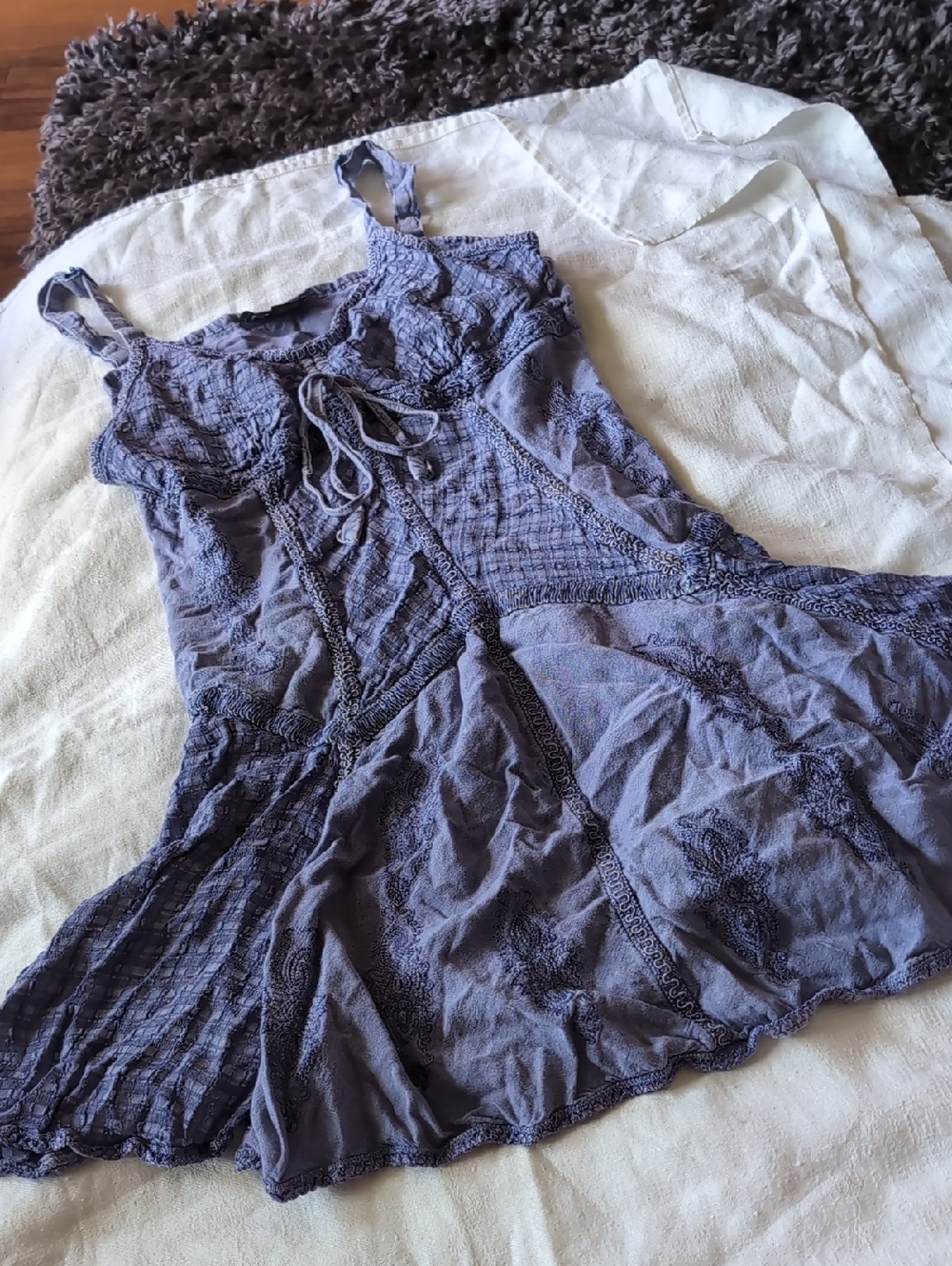 Sleeveless Textured Purple mini Sundress